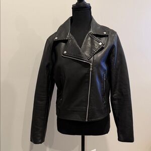 Double Zero Black Leather Women's Jacket- Medium